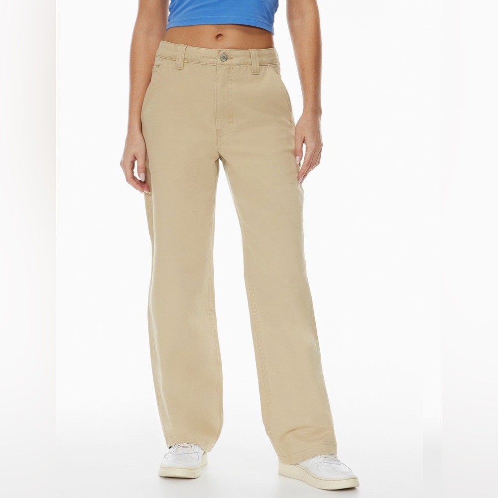 Aritzia TNA Greenwich high waisted relaxed twill carpenter pants 4